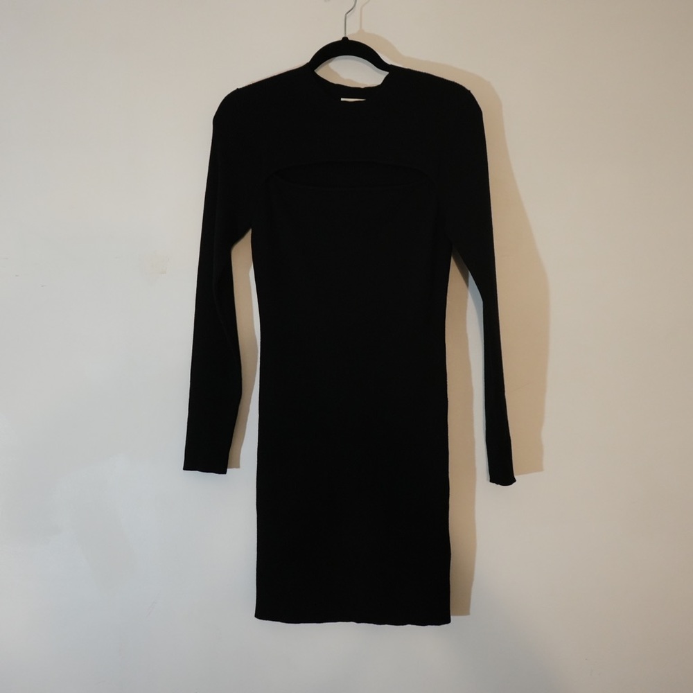 ARITZIA willfred free ribbed black sweater dress with sexy slit